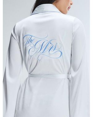Savage X Satin Ever After Bridal Sleep Robe - Blue