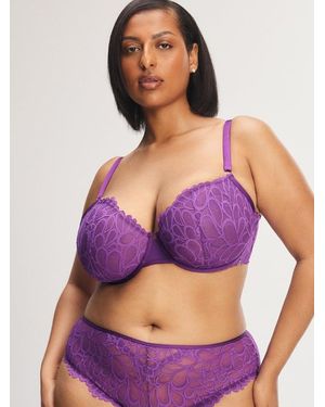 Savage X Savage Not Sorry Unlined Lace Balconette Bra - Purple