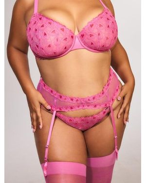 Savage X Hearts A Flutter Embroidery Unlined Demi Bra - Pink