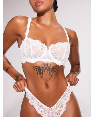 Savage X Romantic Corded Lace Unlined Balconette Bra - White