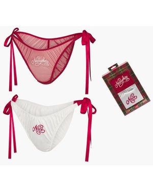 Savage X Flirty & Wordy Bikini Panty 2-pack - Pink