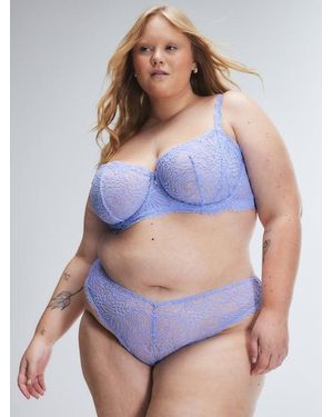 Savage X Romantic Corded Lace Unlined Balconette Bra - Blue