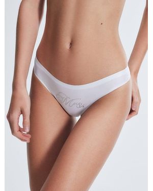 Savage X New Microfiber Bridal Thong Panty - White