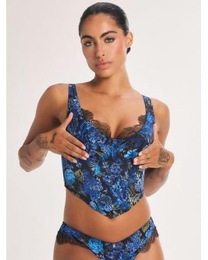 Savage X Floral Rush Bustier - Blue