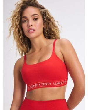 Savage X Supple Flex Low-impact Logo Band Sports Bra - Red