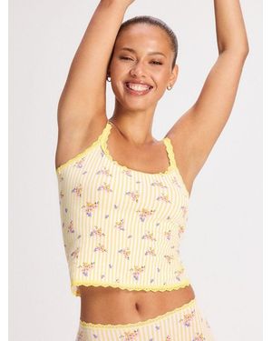 Savage X Cotton Essentials Sleep Lace-trim Cami - Natural