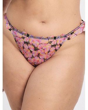 Savage X Sun Tide Floral Lace Thong Panty - Pink