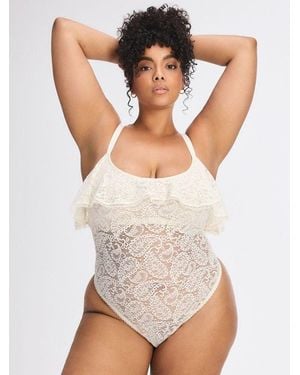 Savage X Paisley Smoke Lace Teddy - Brown