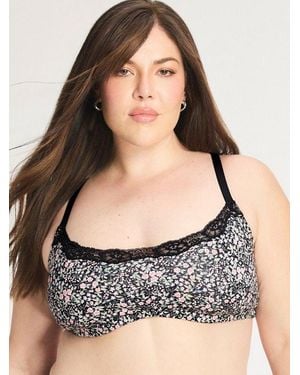 Savage X Cotton Essentials Lace-trim Bralette - Grey