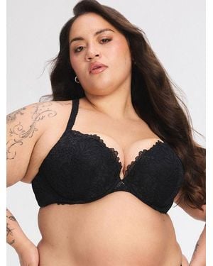 Savage X Romantic Corded Lace Push-up Bra - Black