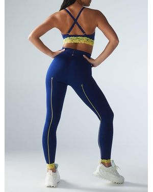 Savage X Hotline Lace-trimmed High-waist Leggings - Blue