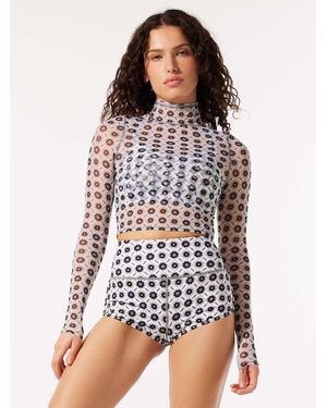Savage X Mod Cropped Turtleneck Long-sleeve Tee - White