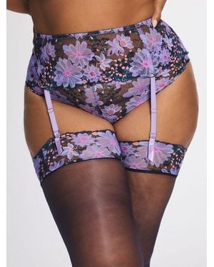 Savage X Fleur Fantasy Lace Garter Belt - Purple