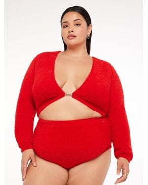 Savage X Fluff It Up Pj Crop Top - Red