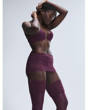 Savage X Romantic Corded Lace Garter Skirt - Purple