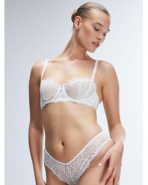 Savage X Romantic Corded Lace Unlined Balconette Bra - White