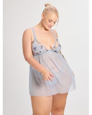 Savage X Bossy Posse Babydoll Slip Dress - White