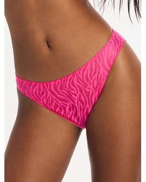 Savage X Untamed Lavish Lace High-leg Bikini Knickers - Pink