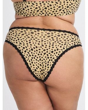 Savage X Cotton Essentials Lace-trim Cheeky Panty - Natural
