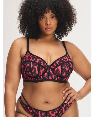 Savage X City Kitty Unlined Longline Demi Bra - Black