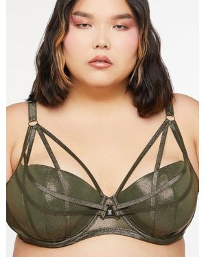 Savage X Going Platinum Mesh Caged Demi Bra - Green