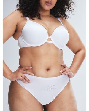Savage X New Microfiber Bridal Thong Panty - White