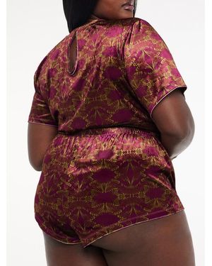 Savage X Psychedelic Velvet Sleep Shorts - Red