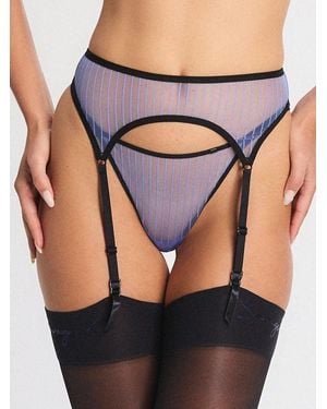 Savage X Ribbon Riverie Suspender Belt - Blue