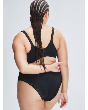 Savage X Cotton Essentials Classic Lace-trim Cheeky Knickers - Black