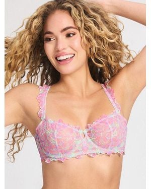 Savage X Sun Tide Floral Lace Unlined Balconette Bra - Multicolour