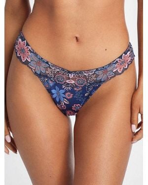 Savage X Mod Poppy Lace Thong - Blue