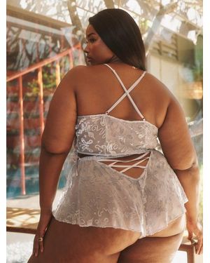 Savage X Devoré Dreams Velvet Sleep Shorts - Brown