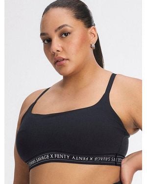 Savage X Supple Flex Low-impact Logo Band Sports Bra - Blue