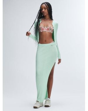 Savage X Featherweight Knit Slit Skirt - Blue