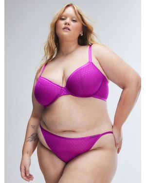 Savage X Show N' Tell Mesh Unlined Demi Bra - Purple