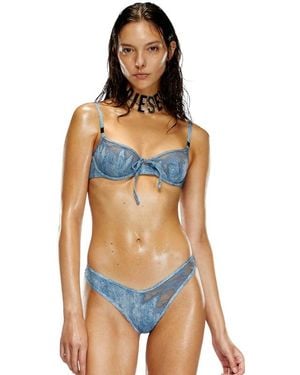 Savage X Diesel Stonewash And Lace Unlined Balconette Bra - Blue