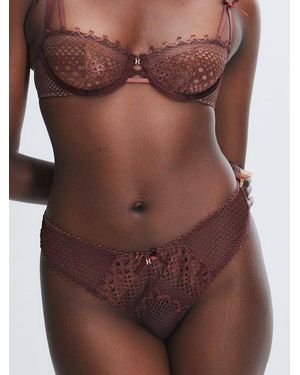 Savage X Starlet Nights Brazilian Panty - Brown