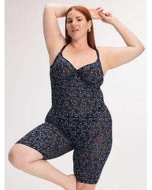 Savage X Deep Sea Lace Underwire Romper - Blue