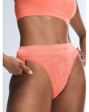 Savage X Seamless Floral High-waist Bikini Knickers - Orange