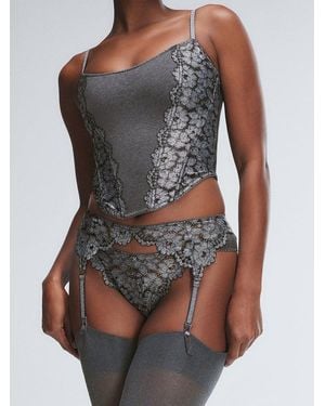 Savage X Playdate Lace Corset - Grey