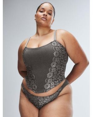 Savage X Playdate Lace Corset - Grey