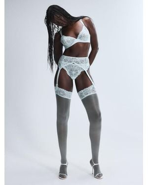 Savage X Bold Lace Garter Belt - White