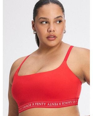 Savage X Supple Flex Low-impact Logo Band Sports Bra - Red