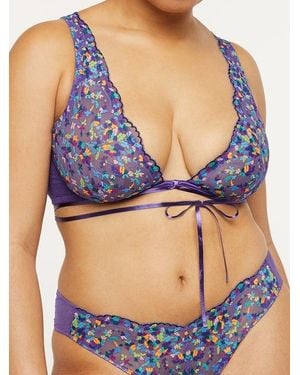 Savage X Steamy Floral Unlined Lace Fashion Bra - Grey