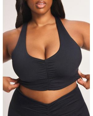 Savage X Supple Flex Low-impact Ruched Sports Bra - Black