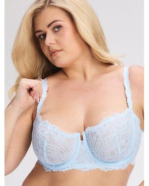 Savage X Romantic Corded Lace Unlined Balconette Bra - Blue