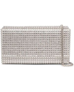 AMINA MUADDI Superamini Paloma Silver Crystal Clutch - Grey