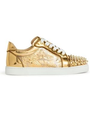 Christian Louboutin Vieira Spikes Orlato Flat Ruban Gold Trainers - Metallic