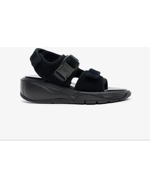 Phoebe Philo Pace Runner Black Flat Sandals - White