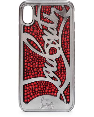 Christian Louboutin Ricky Strass Logo Xs Max Iphone Case - Red
